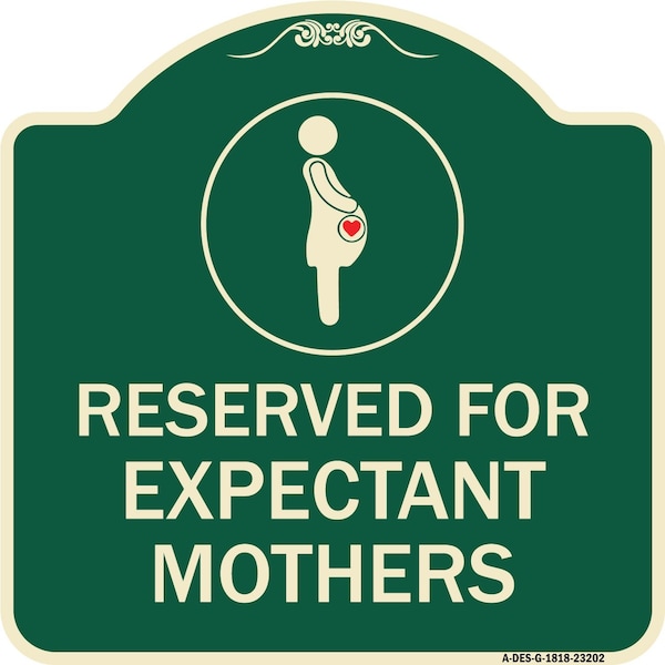 Signmission Reserved for Expectant Mothers W/ Graphic Heavy-Gauge Aluminum Sign, 18" L, 18" H, G-1818-23202 A-DES-G-1818-23202 - main